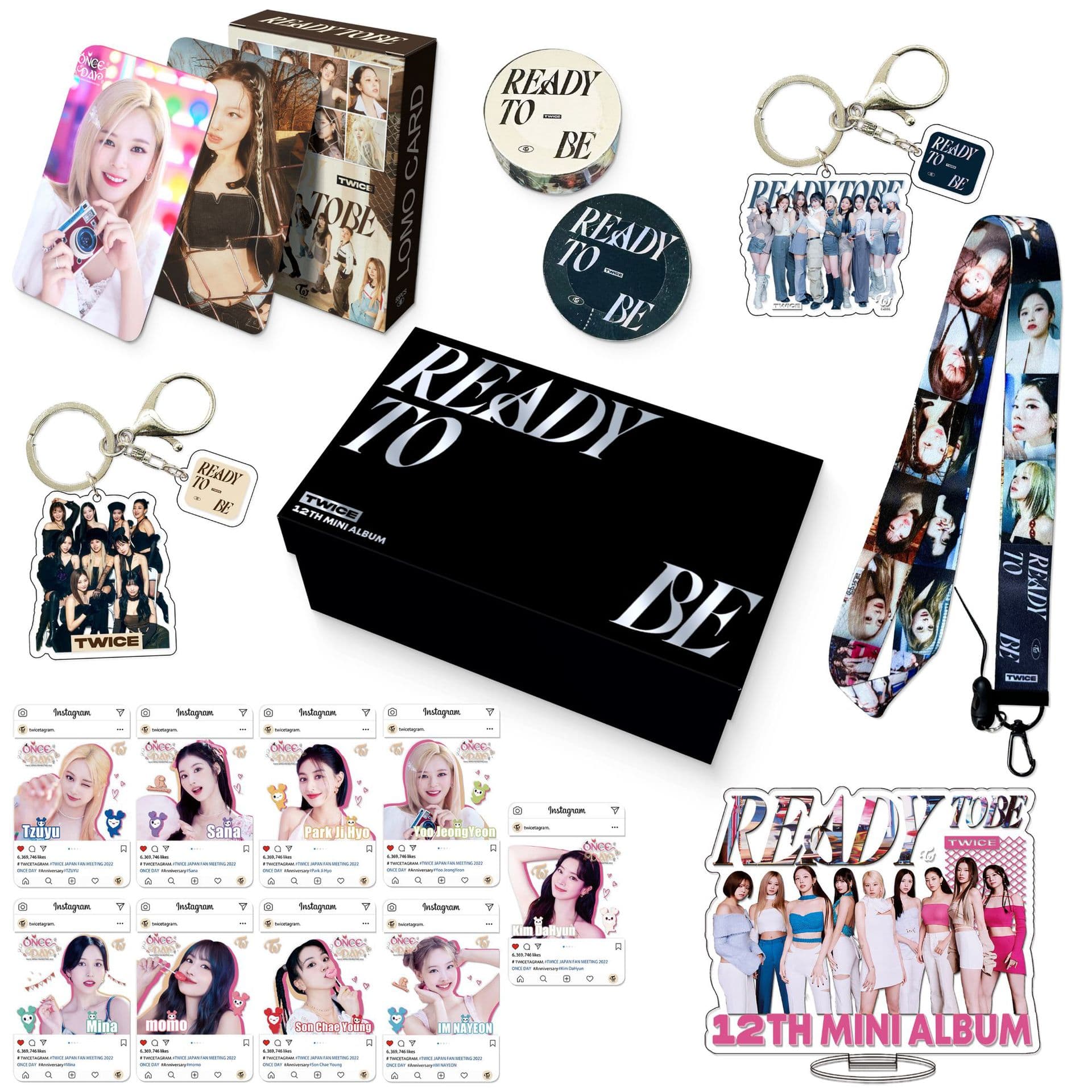 Twice Surrounding Keychain Sticker Gift Box Album Ready To Be Small Card Lanyard Gift Package Office Cultural Star Decorations