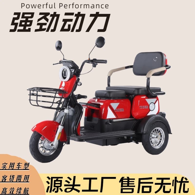 Electric Tricycle for Adults Seniors Leisure Commuting Home Use Women Pick Up Kids X3 Battery Vehicle Climbing Gear