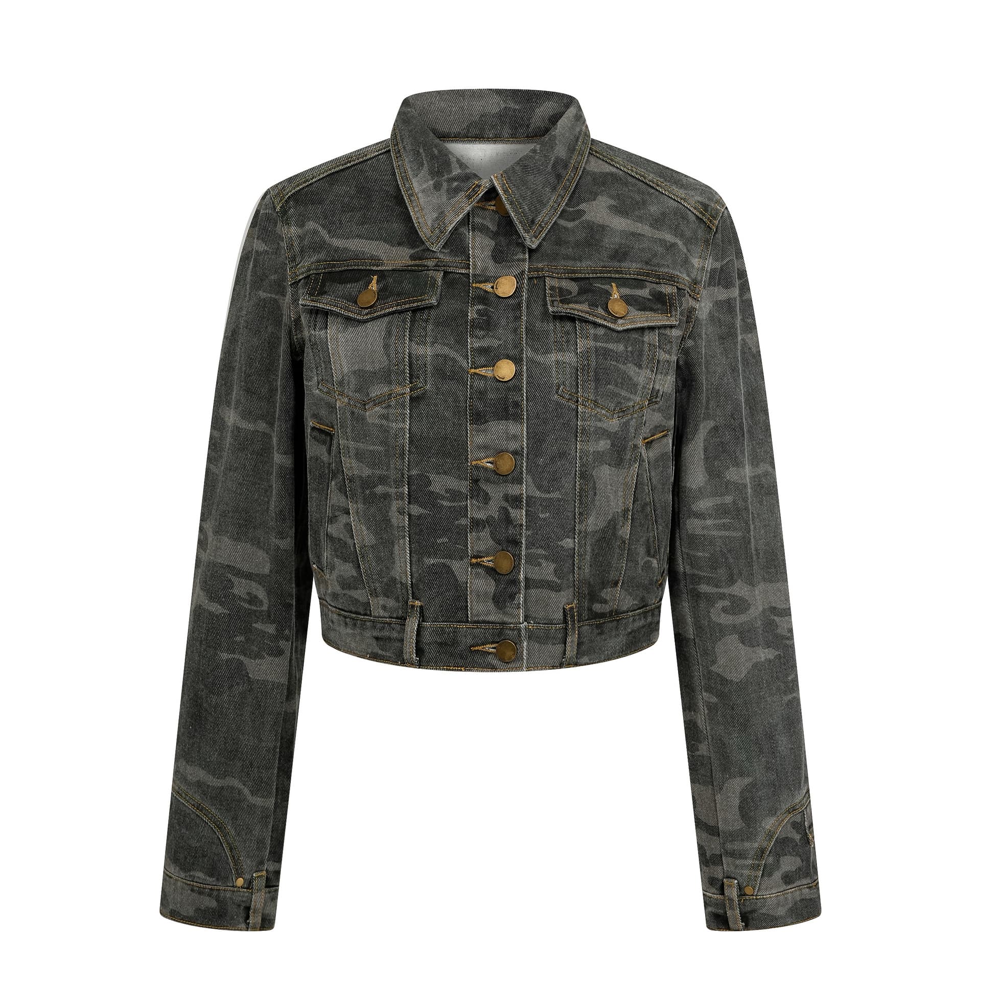 American Retro Camo Denim Jacket for Women 2025 Fall New Loose Casual Versatile Cardigan Jacket