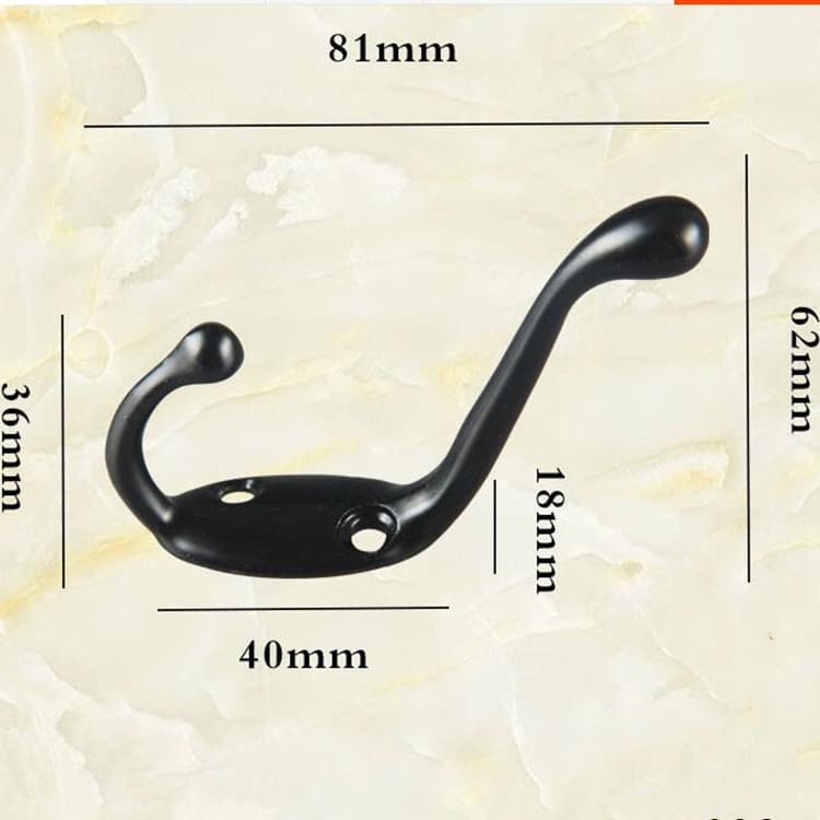 Bathroom European-style Living Room Single Hook Painted Black Clothes Hook Coat Hat Hook Wall-mounted Behind-the-door Hook