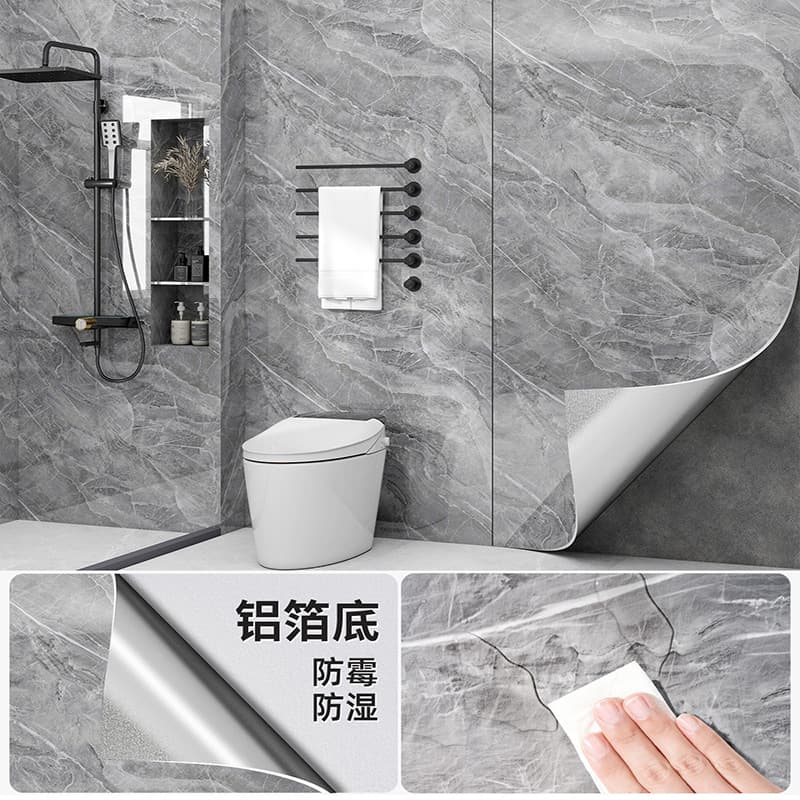 Bathroom Waterproof Wall Sticker Self-Adhesive Moisture-Proof Tile Wall Renovation Cover-Up Wallpaper