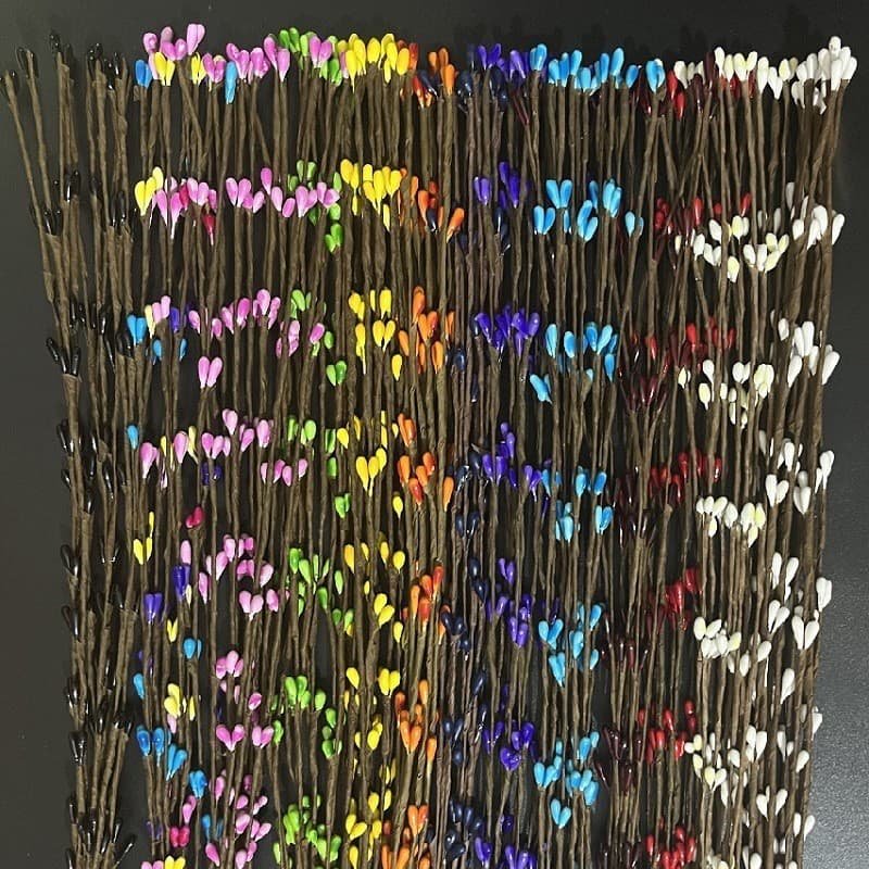 【40cm Artificial Vines】8 Pairs of Plaster Fruits with Multicolored Red Beans, Simulated Vine Branches for Wreath Materials from Factory