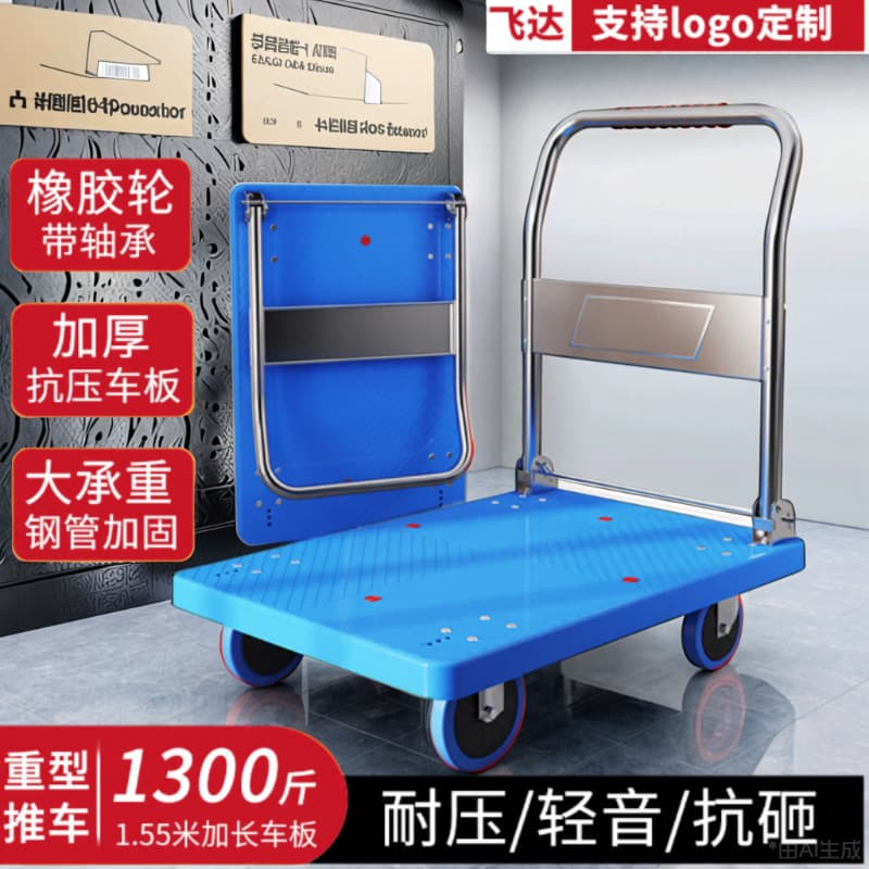 Feida flatbed truck heavy-duty trolley transporter portable foldable trailer hauling high-load heavy-duty industrial truck