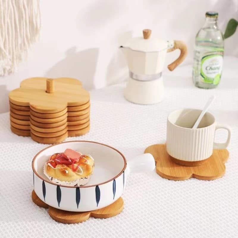 Bamboo Heat Insulation Pad Solid Wood Coaster Bowl Mat Pot Holder Household Kitchen Drop-Resistant Anti-Scald Casserole Mat Creative Heat Insulation Pad