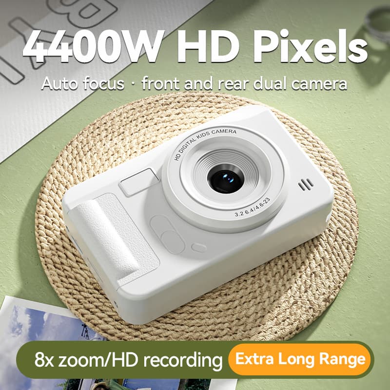 TikTok's best-selling cross-border exclusive 2.4-inch HD dual-lens portable digital camera for children, featuring a CCD sensor.