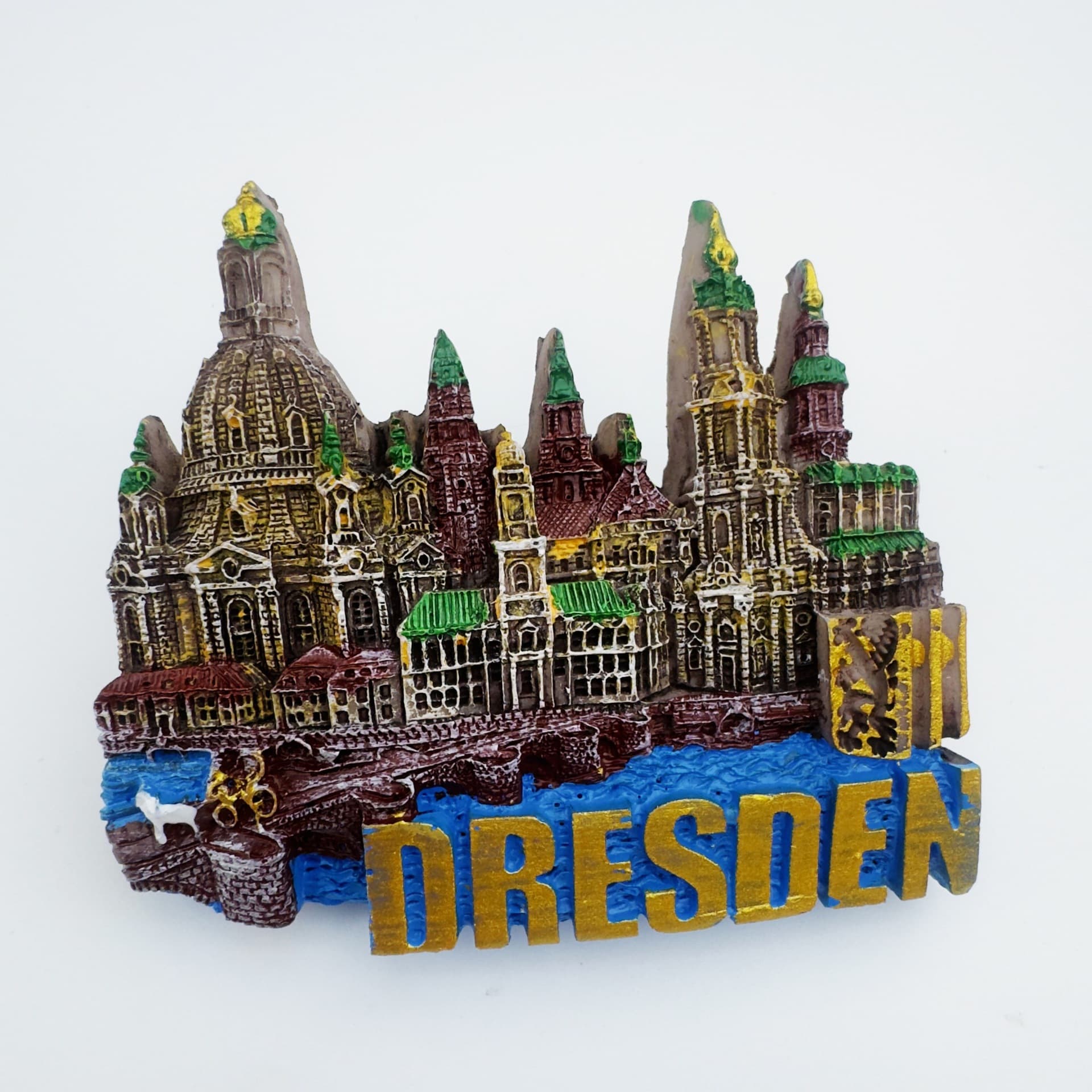 Resin German Cultural Creative Refrigerator Magnet Creative Dresden Stereo Magnetic Sticker Travel Cultural Souvenir Souvenir