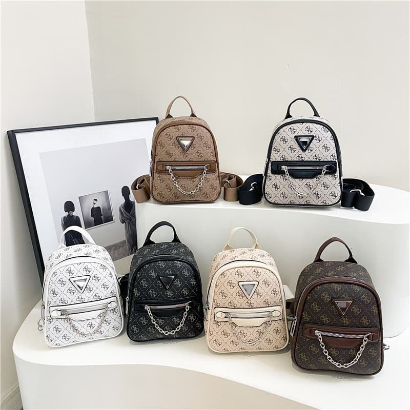 Cross-border Trade Women's Bag Printed 2026 New Multi-purpose Backpack Shoulder Crossbody Handbag Chest Bag All-in-one Hot Style