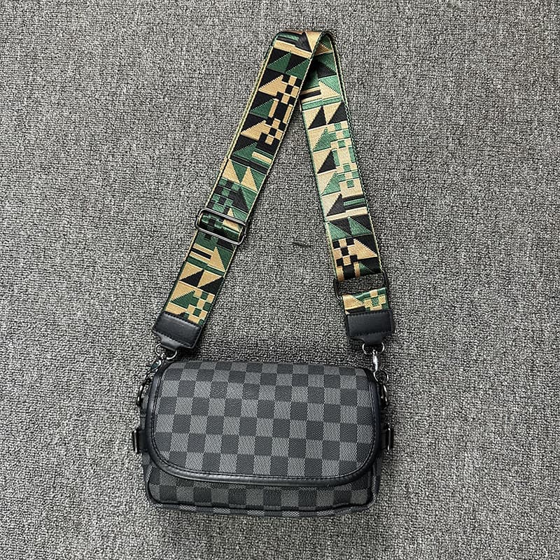 New Plaid Crossbody Bag Men's Trendy Mini Ins Small Hanging Bag Sports Backpack Men's Shoulder Bag Casual Crossbody Bag
