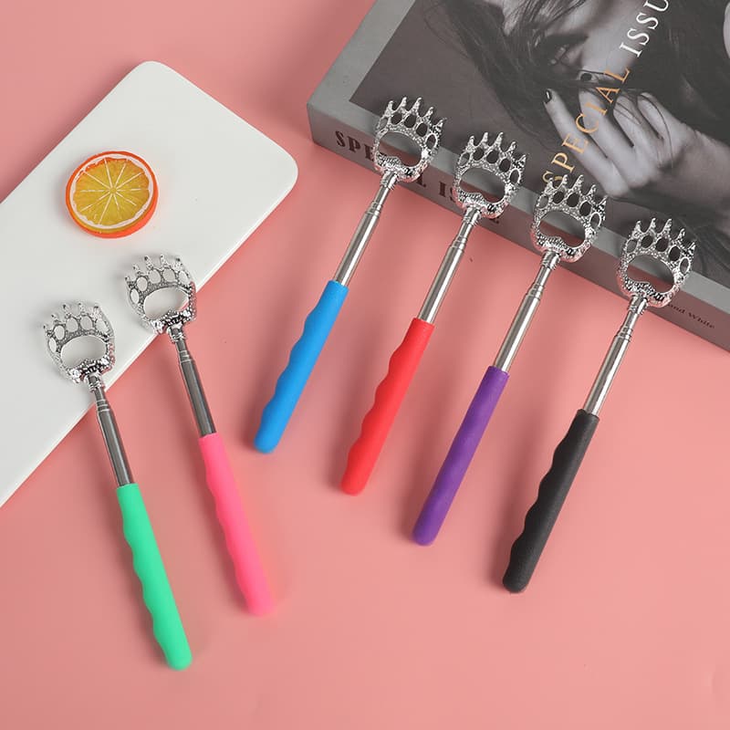 Fingerprint Bear Claw Factory Stainless Steel Telescopic Back Scratcher, Elderly Comfort Itching Tool, Self-Help Back Scratcher Itch Reliever