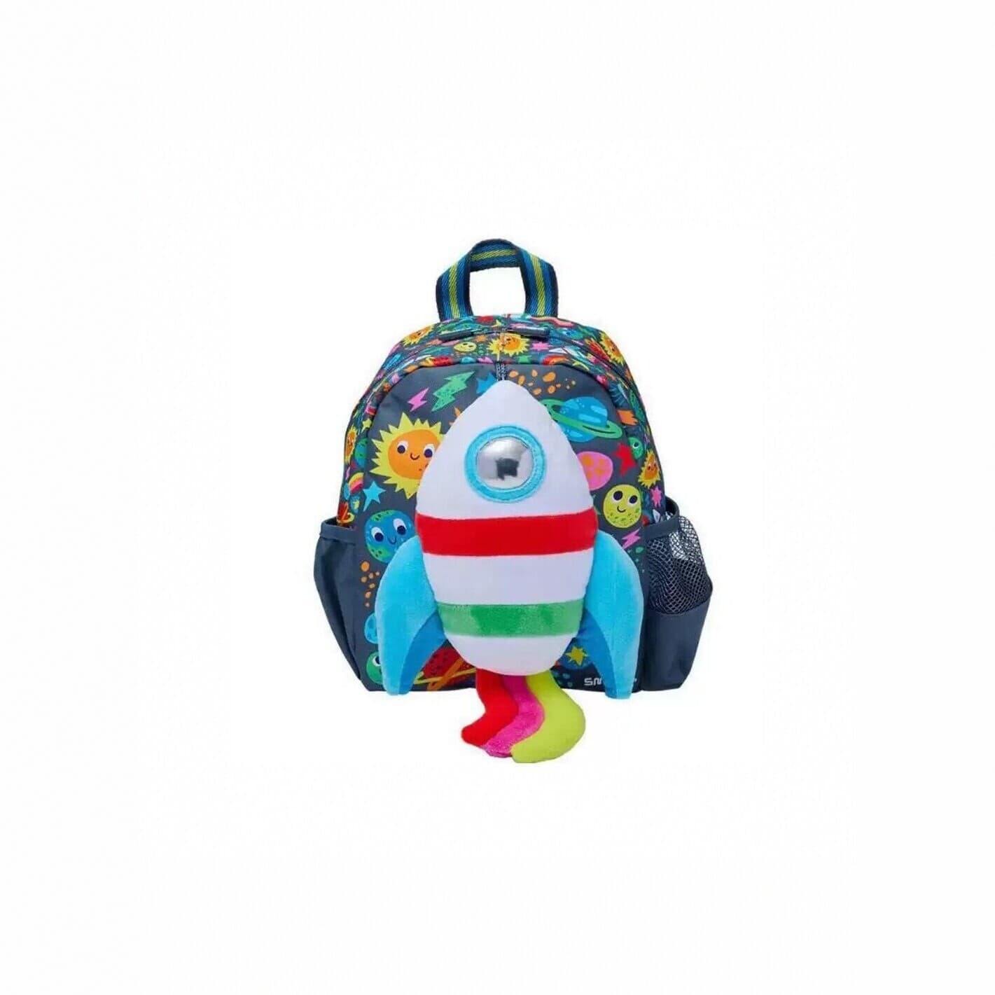 Smiggle Kids Rocket-Shaped Backpack, Cartoon Plush Toy Backpack, Cute Trendy Style