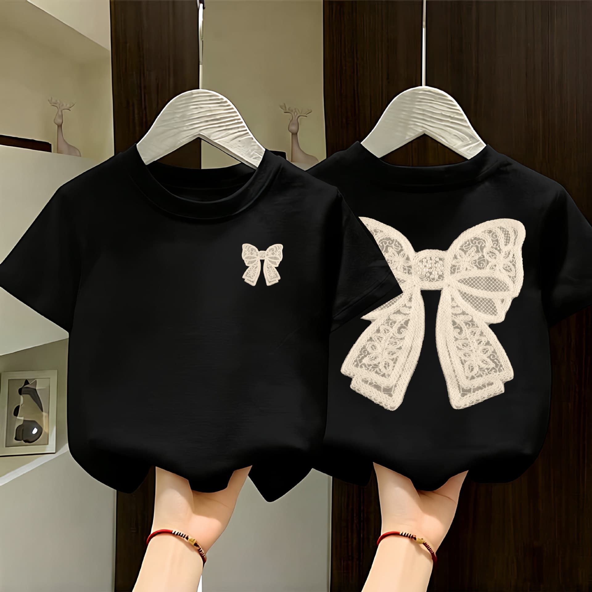 Black boys and girls short-sleeved cotton t-shirt 2026 new popular summer fashion trend children's tops half-sleeved T-shirt
