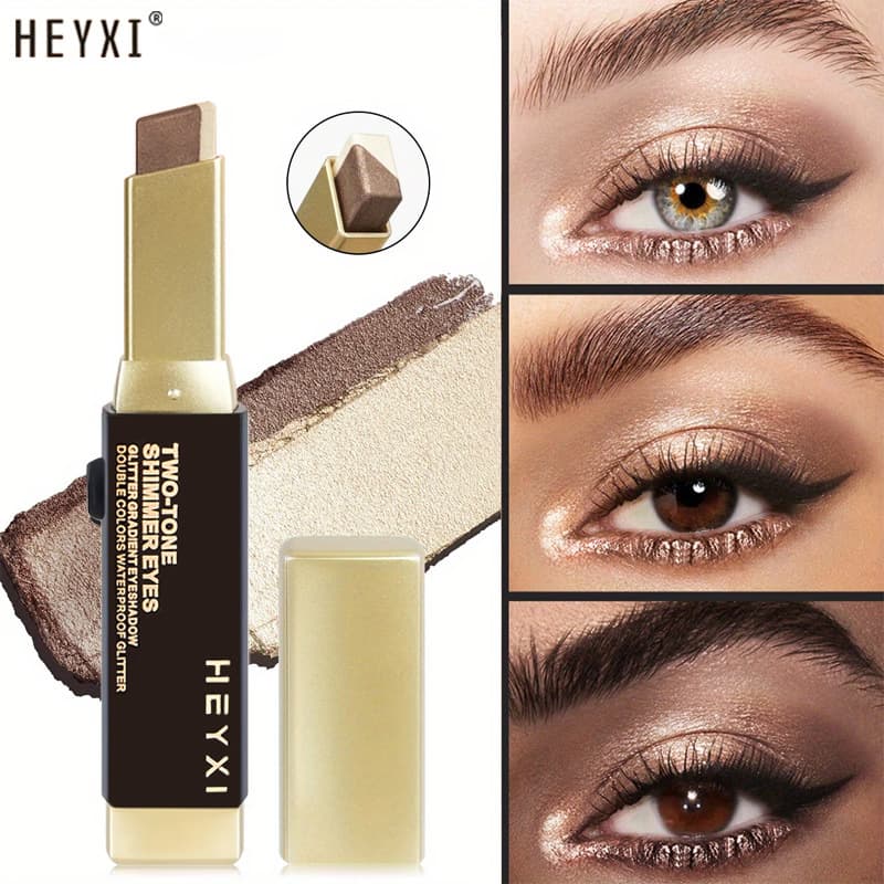 HEYXI cross-border hot flash eye shadow stick shimmer eye shadow set with two-color gradient waterproof eye shadow pen