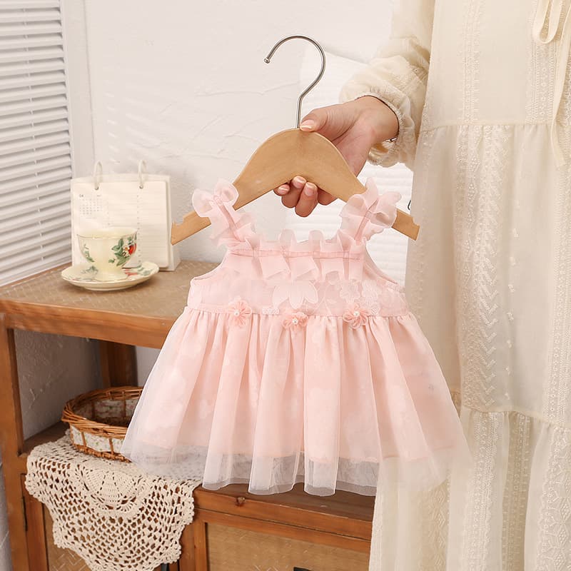 Summer Sweetheart Baby Girl Romper Dress, Tulle Dress, Infant Suspender Dress