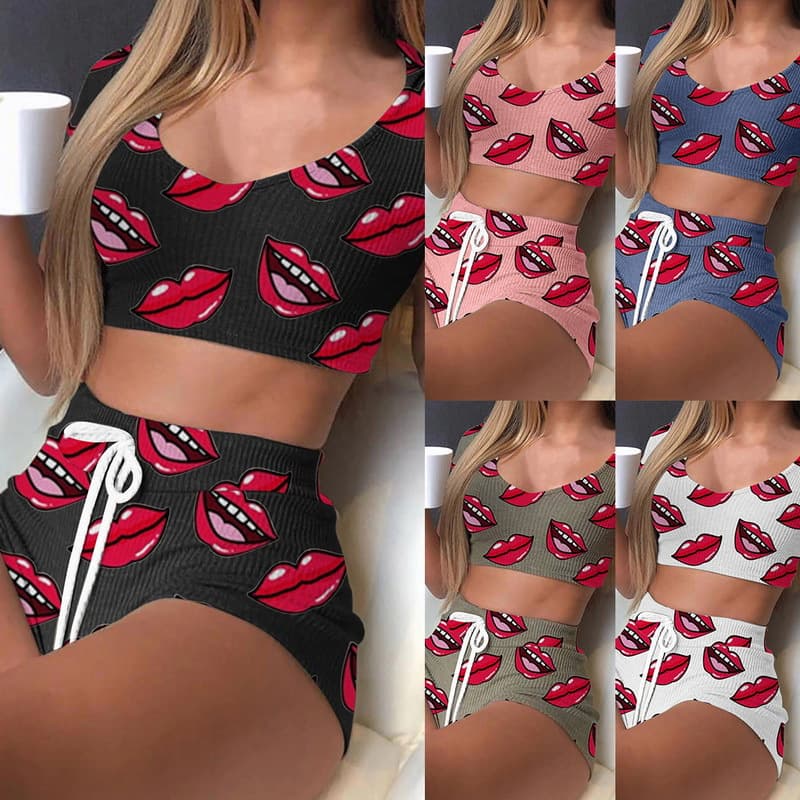 2020 New European and American Fashion Contrast Color Lingerie Set Lace Sexy Lingerie for Women