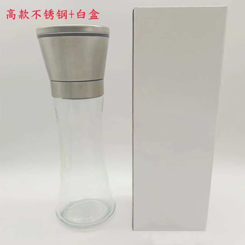 Amazon Cross-border Household Manual Grinder 304 Stainless Steel Black Pepper Sichuan Pepper Sea Salt Seasoning Shaker Bottle