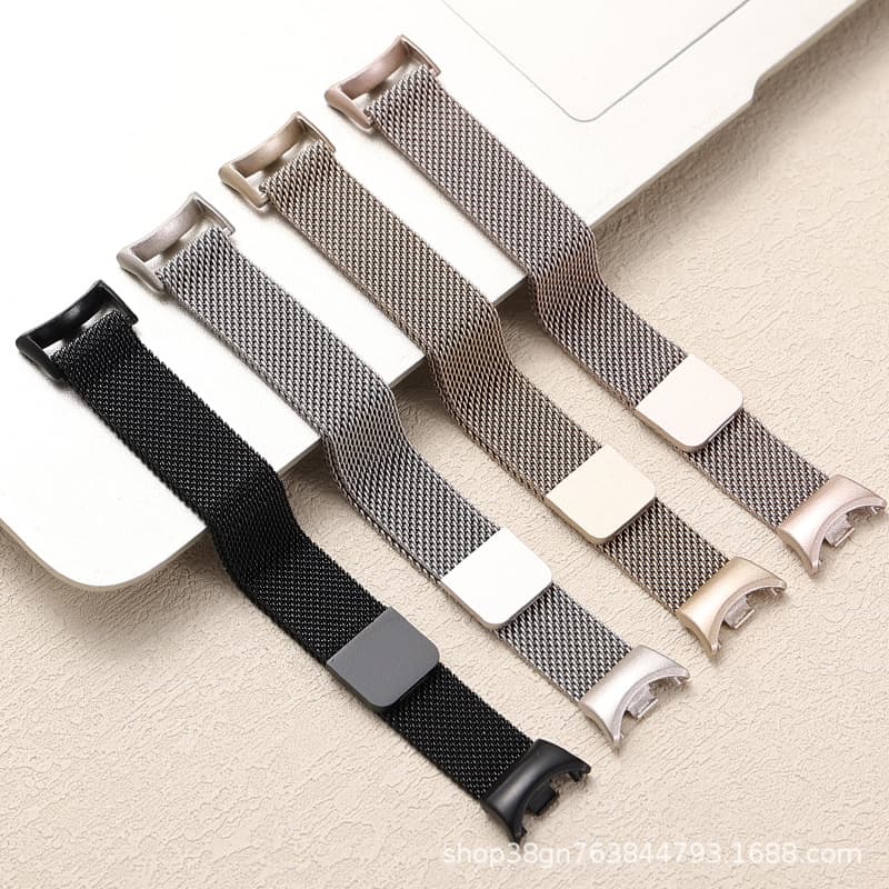 Suitable for new Xiaomi Mi Band 9 representatives with magnetic Milanese Xiaomi Mi Band 8 representatives watch strap cross-border
