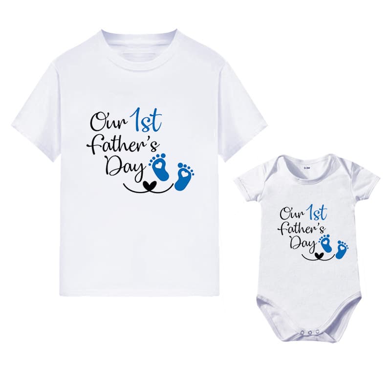 ins AliExpress Ebay Amazon Parent-Child Matching T-Shirt Our 1st Father's Day Drop Shipping