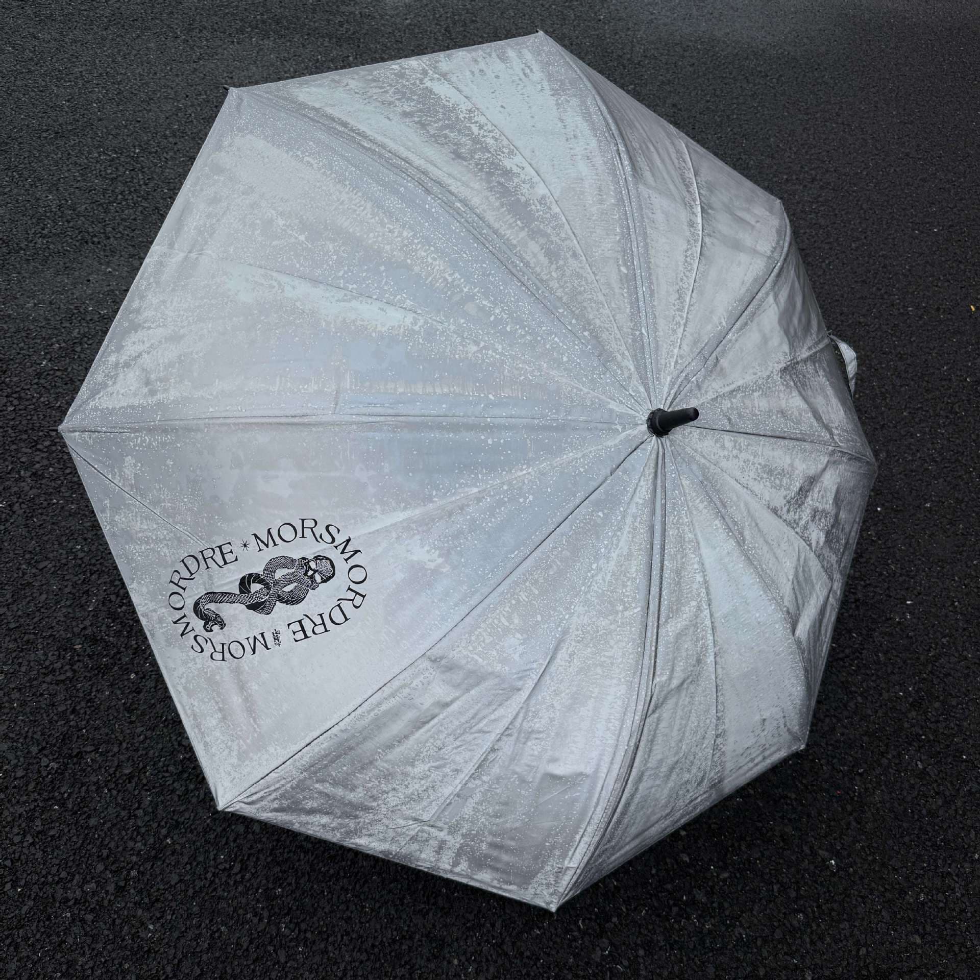 FlyLove Black Coated Night Walking Water-Activated Color Changing Laser Rain Umbrella, Reflective Night Walking Sunscreen Double-Layer Folding Large Size
