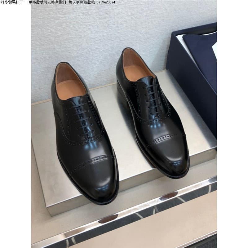 European Luxury Brand Men's Genuine Leather Three-Piece Toe Dress Shoes for Wedding, Business, and Formal Occasions