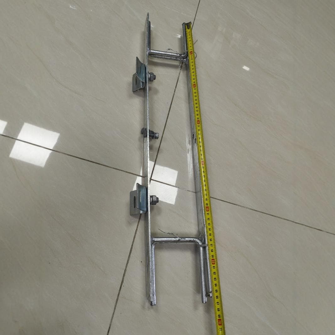 Pole-mounted and tower-mounted surplus cable rack.