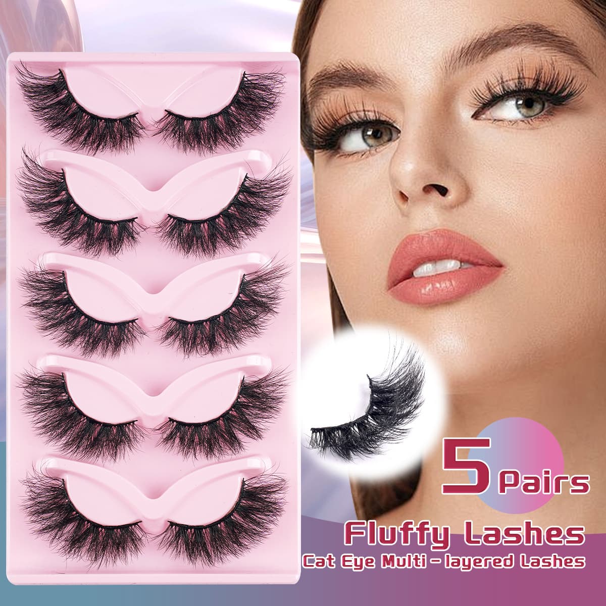 Cross-border Thick Hard Stem False Eyelashes for Women, Dramatic Volume Strip, Messy Explosion Style, European and American Look