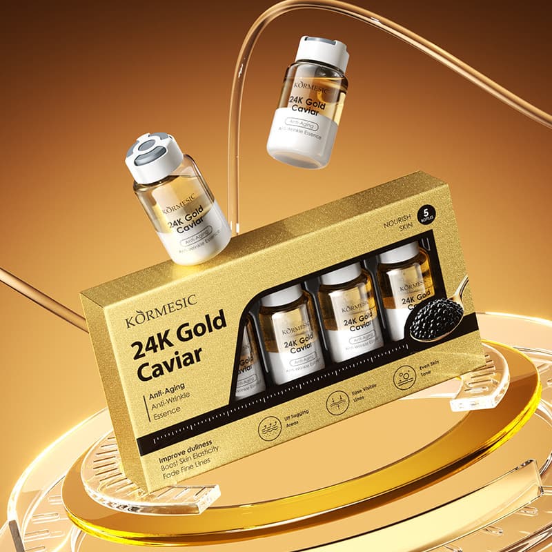 Cross-border 24K Gold Caviar Essence Set KORMESIC Facial Serum for Export Skincare
