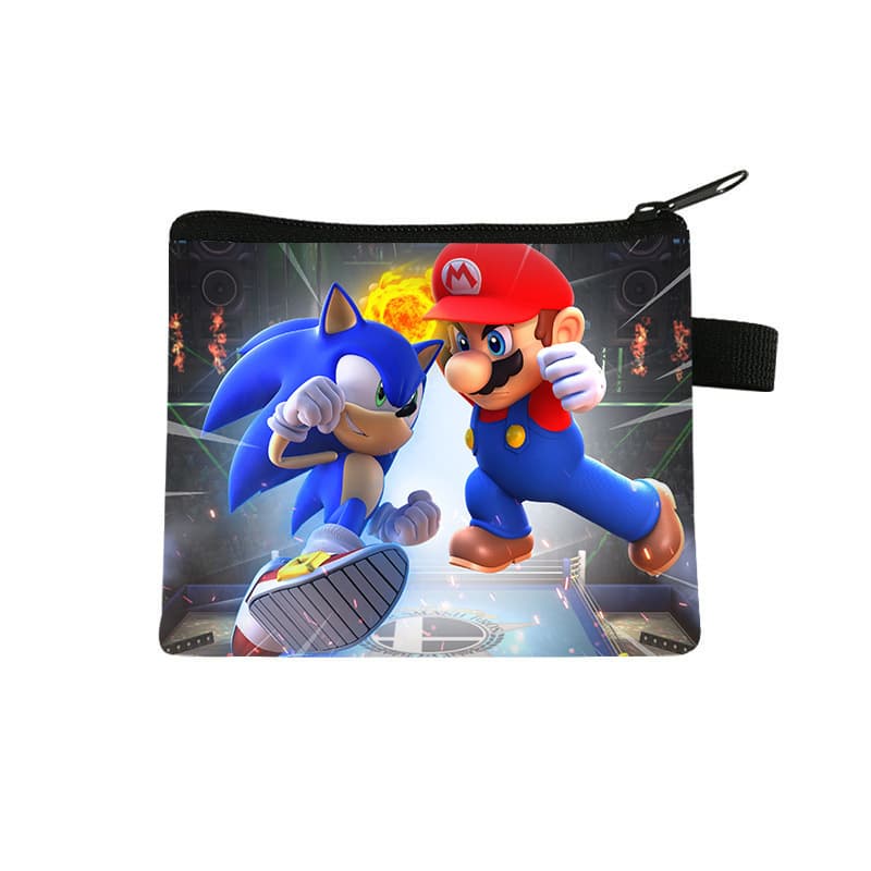 Super Mario Kids Coin Purse Student Cartoon Cute Card Holder Versatile Fashionable Zipper Storage Bag