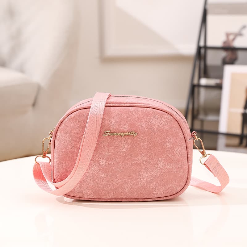 2026 Summer Street Trend PU Small Square Camera Bag Zipper ID Phone Pouch Bags Waxed Leather Shoulder Bag