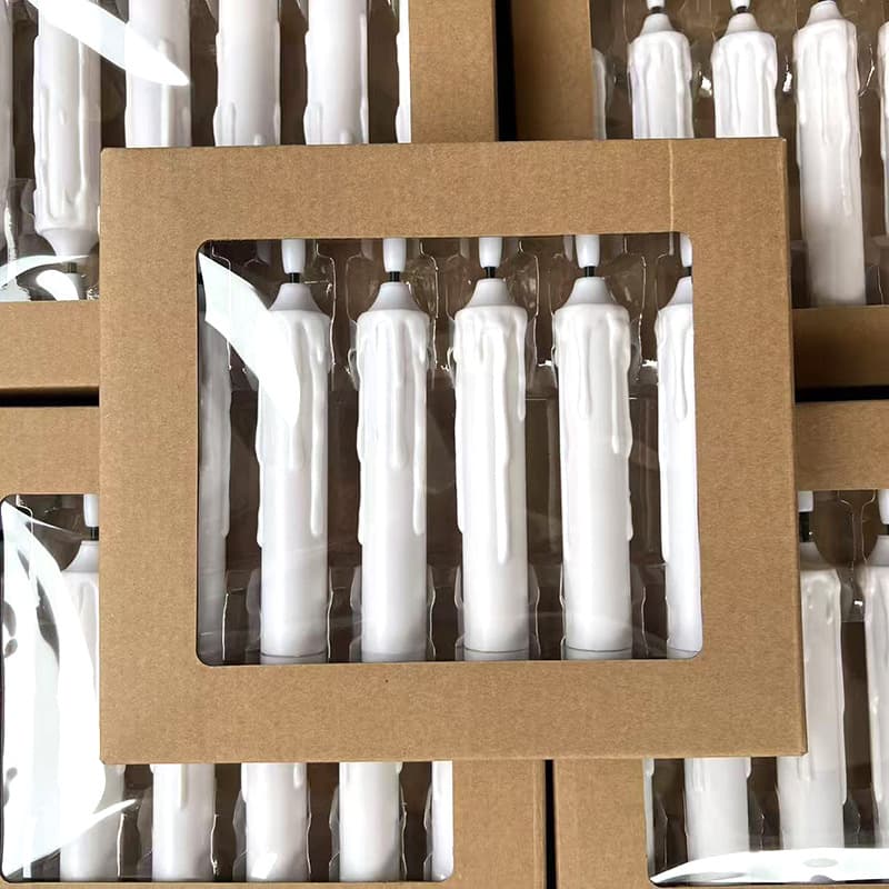 Halloween LED Candle Light 16.5cm White Timer 10-Key Remote Control Wedding Decoration Stick Candle Ambiance Ornament