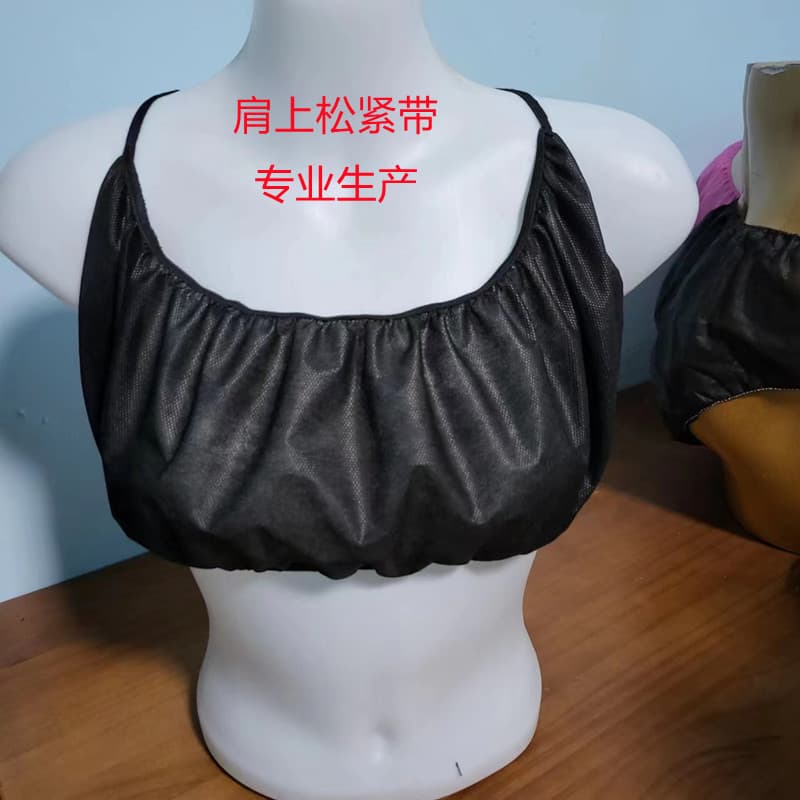 Non-woven bra for beauty salon massage sauna, individually wrapped tube top bra breathable, disposable shoulder strap underwear.