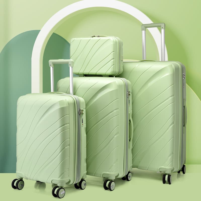 Cross-border PP material suitcase large capacity four-piece trolley case combination lock universal wheel boarding suitcase wholesale