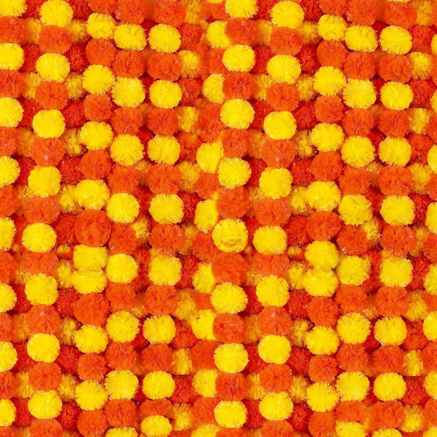 Marigold Decorative Garland Flower String for India Mexico Day of the Dead Diwali Fasting Festival Plastic Garland in Stock