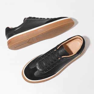 Fashion Breathable Cowhide German Training Shoes Men's White Leather Handmade Casual Board Shoes Genuine Leather Spring/Autumn Soft Sole Lambskin Cross-Border
