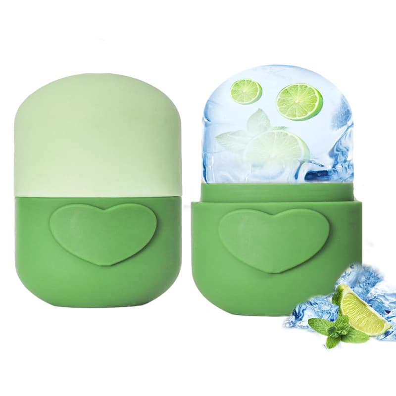 New Face Mask Ice Cube Silicone Mold Capsule Facial Cold Therapy Roller Heart Shaped Ice Cube Tray Easy Unmold Luxury Style
