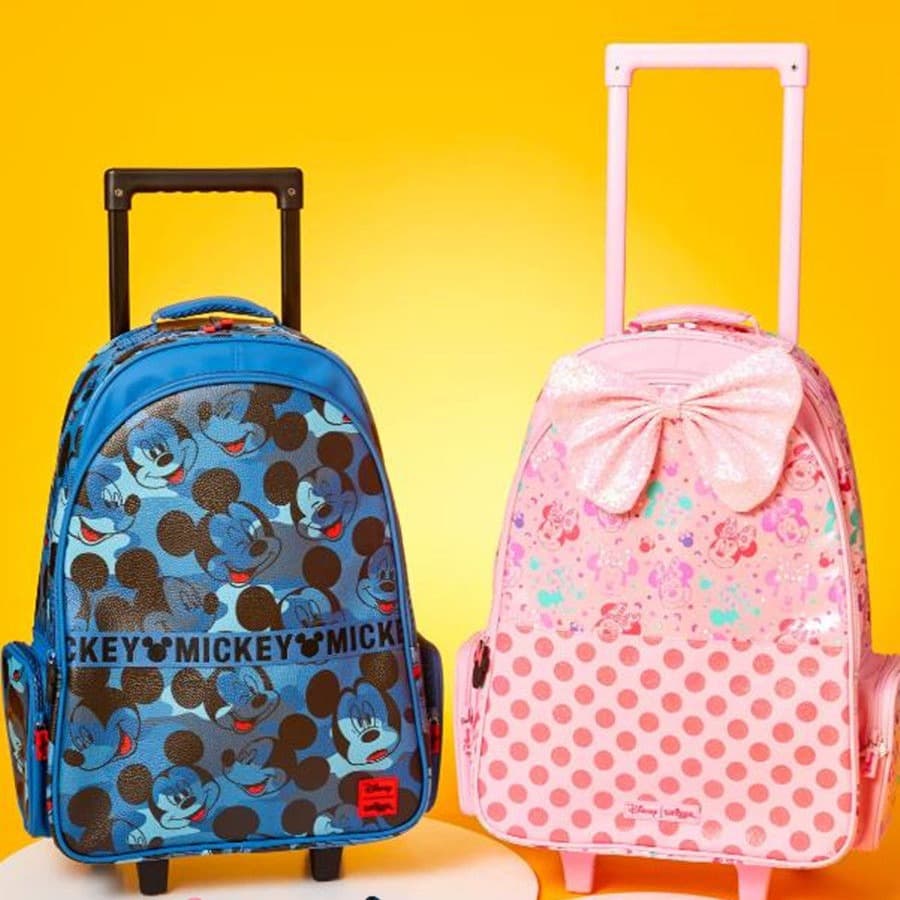 Smiggle Minnie Backpack Mickey Mouse Trolley Backpack Bookbag Multifunctional Storage Lunch Bag Wallet
