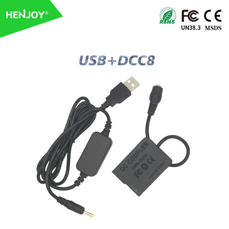 Compatible with Panasonic BLC12/BLC12E USB Type-C Simulated Dummy Battery Box DMW-DCC8 Camera Power Supply