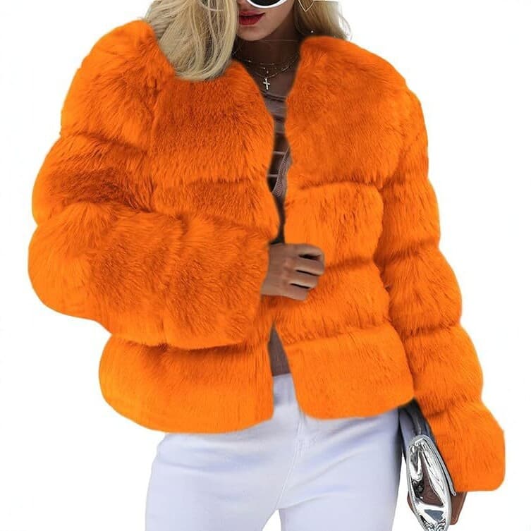 Amazon European and American Cross-Border Manufacturers Wholesale Winter Warm Faux Fur Coat for Women, Short Style with Fox Fur Splicing