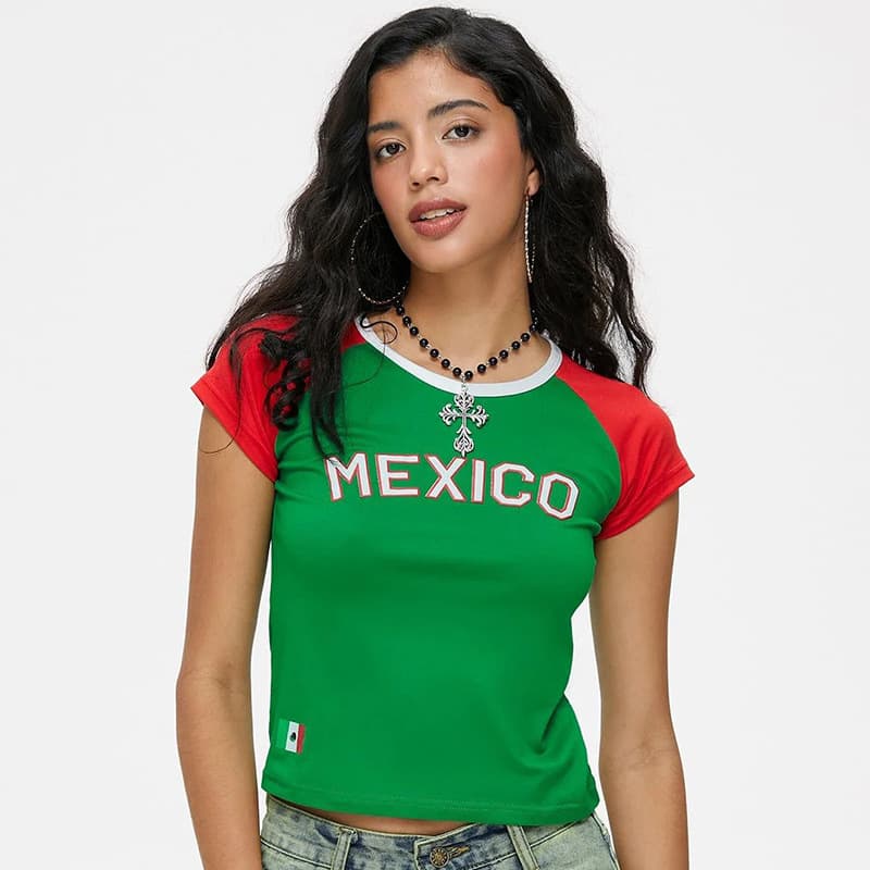 New Summer European and American Style Short T-Shirt Slim Fit Letter Print Y2K Women's Crop Top Sexy Streetwear Wholesale