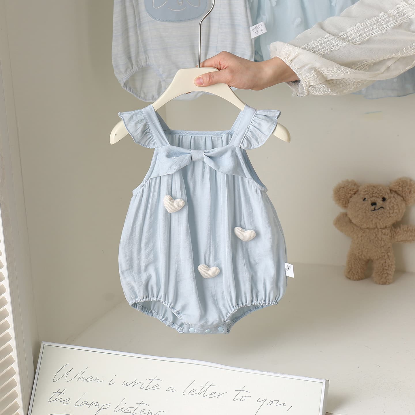 Baby Jumpsuit Summer New Style Baby Girl Super Beautiful Love Sling Harem Infant Toddler Bag Fart Clothing Princess Crawling Suit