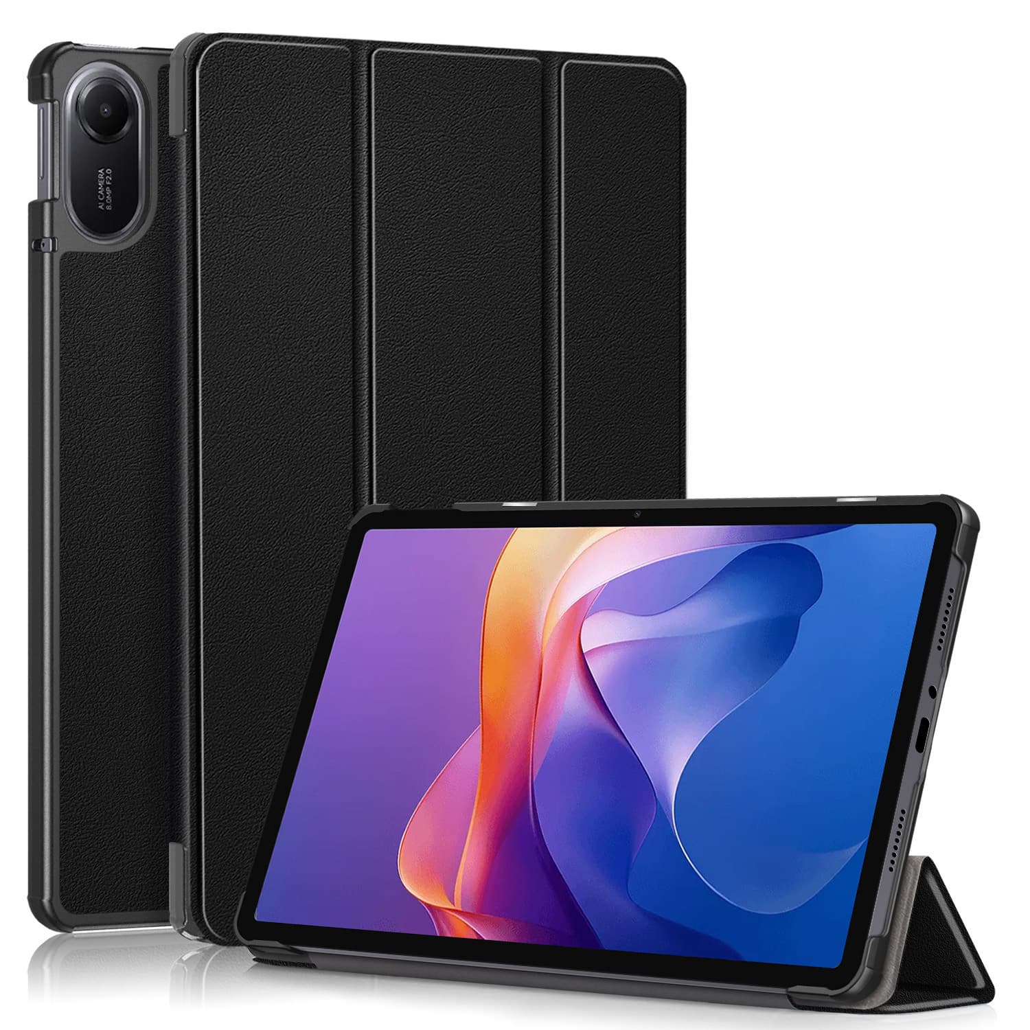 Compatible with Xiaomi Redmi Pad 2 11-inch 2025 Tablet Case, Three-Fold Stand, Full Coverage Leather Cover