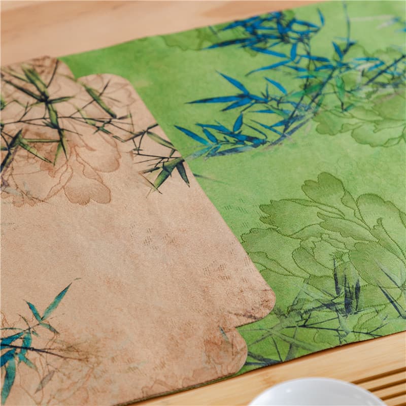 Waterproof Tea Mat, Chinese Double-sided Tea Pad, Fabric Table Flag, Large Rectangular Tea Flag, Tea Table, Light Luxury Chinese Style Bamboo
