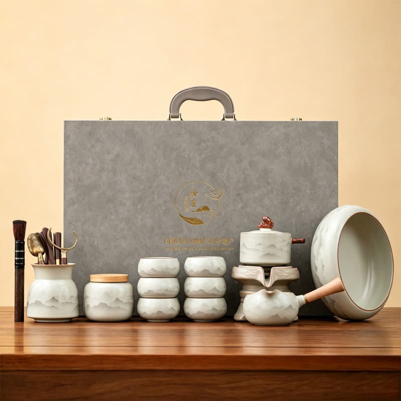 New Ru Kiln Tea Set, Lazy Tea Set, Household Ceramic Tea Brewing, Chinese Style Automatic Kung Fu Tea Set