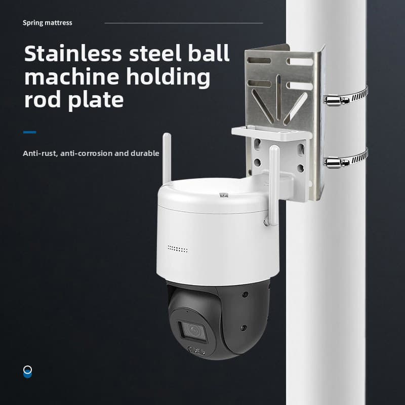 Surveillance Stainless Steel Pole Mount Bracket with U-Bolt for Dome Camera, Street Light Pole, Utility Pole Installation Bracket