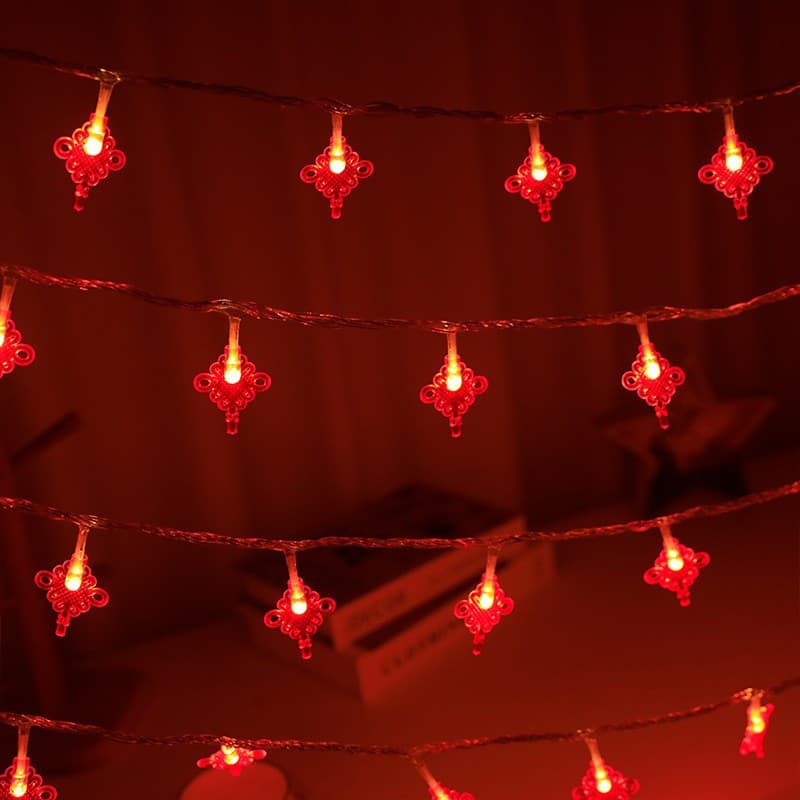 LED small colorful lanterns red lanterns Chinese knot home decoration Lantern hanging lights string lights New Year atmosphere decorative lights
