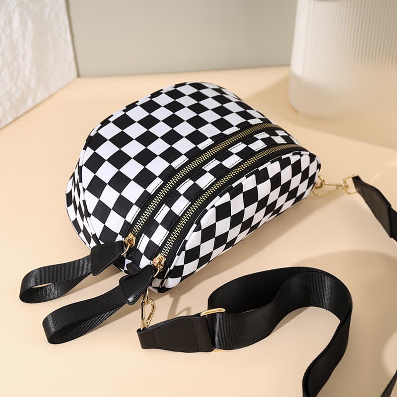 Fashion Trend Foreign Trade New Shoulder Large Capacity Crossbody Bag Checkerboard Pattern Casual Women's Bag Korean Version Leopard Print Shoulder Bag