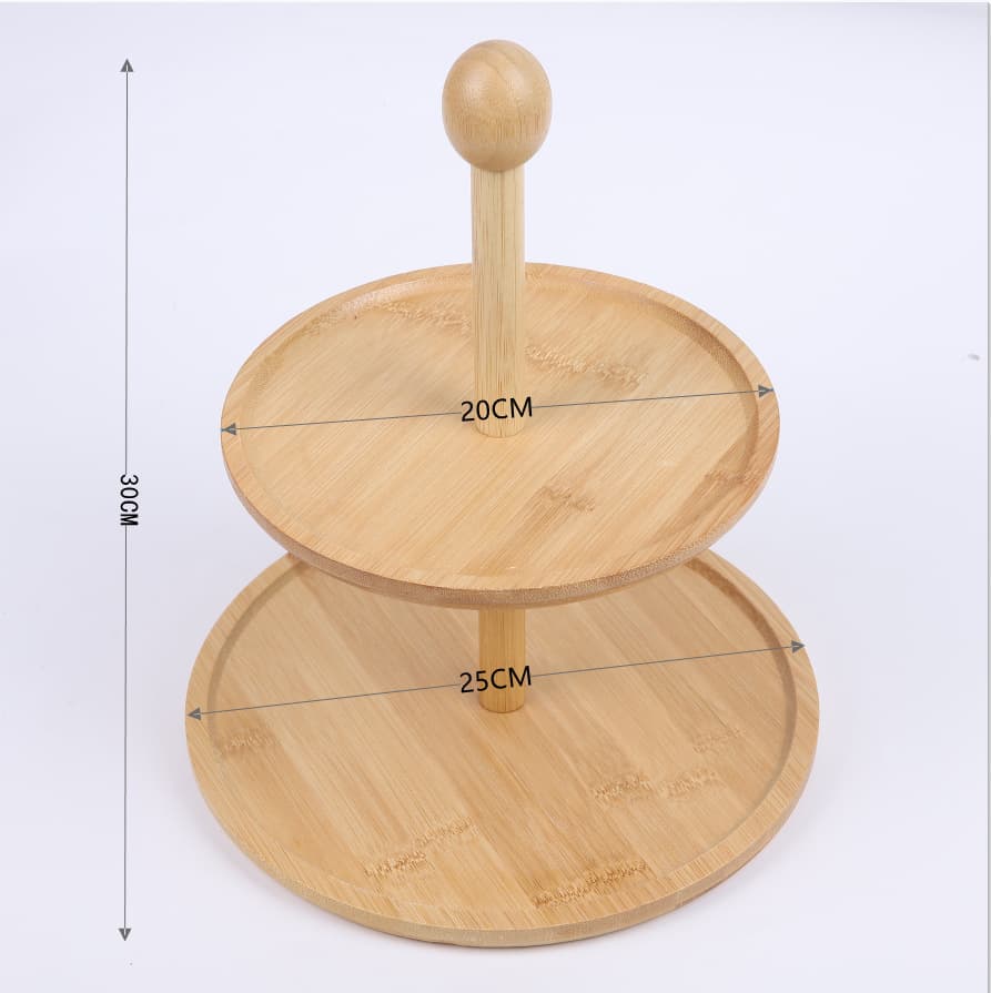 Bamboo Wood Multi-Tier Cake and Dessert Stand, Tall Display Stand for Hotel Banquet Afternoon Tea Table Setting, Tea Break Fruit Tray