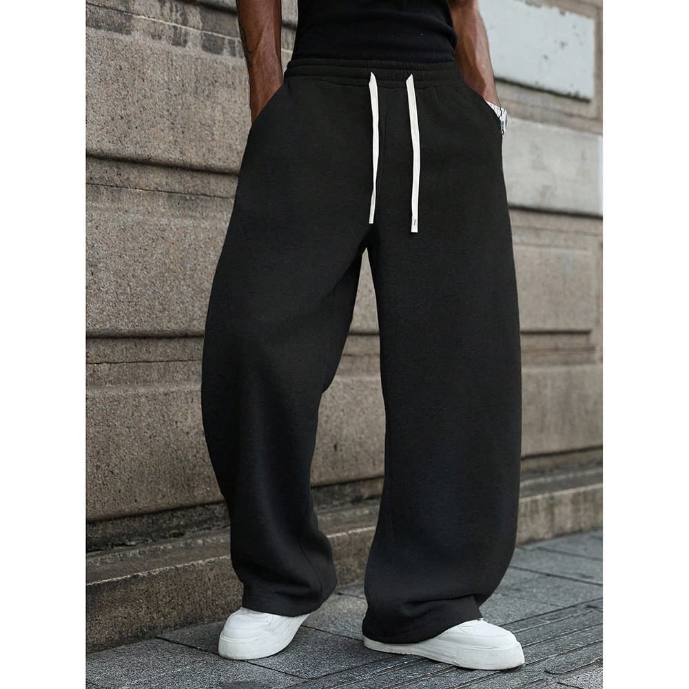 European and American Cross-Border Amazon Men's Spring and Autumn Trendy Brand Drapey Straight-Leg Sweatpants Wide-Leg Sports Casual Long Pants in Stock