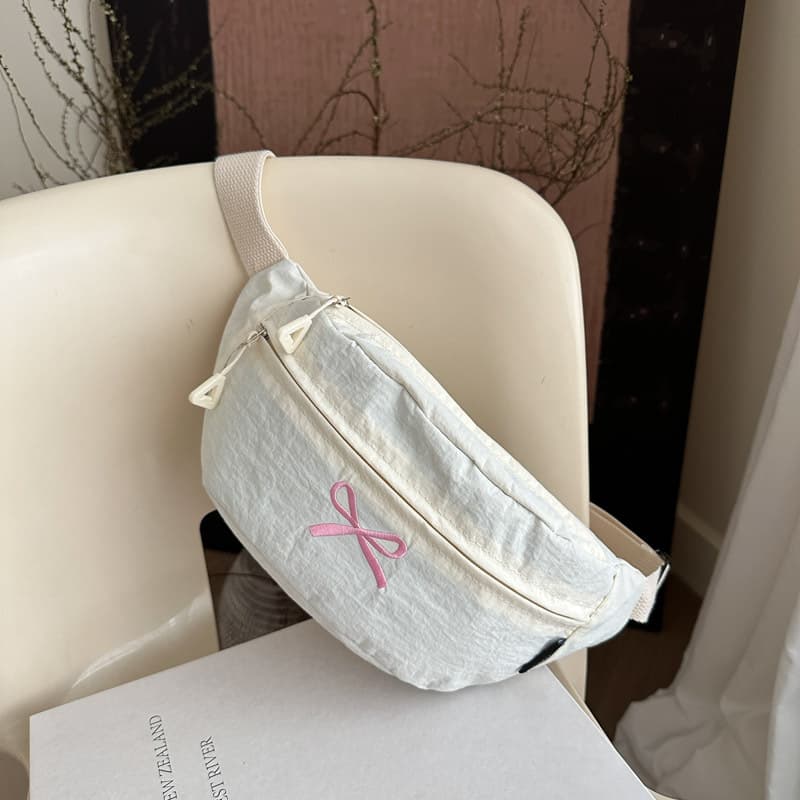 Forest-style Fresh Bow Crossbody Chest Bag, Cute Versatile Lightweight Cycling Waist Bag, Korean-style Niche Phone Bag for Women