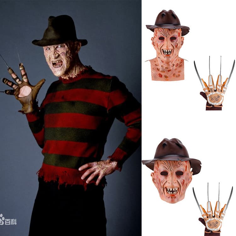 Halloween Latex Mask Nightmare on Elm Street Freddy Jason Headgear Horror Party Cosplay Ghost Costume Prop