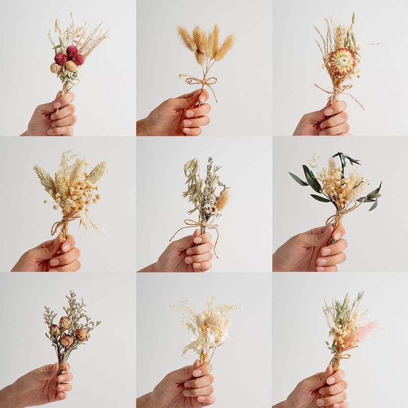 Ins Mini Small Bouquet, Dried Flower Mix, Natural Air-dried Real Flower, Preserved Flower Decoration Gift Box Accessories DIY Handmade